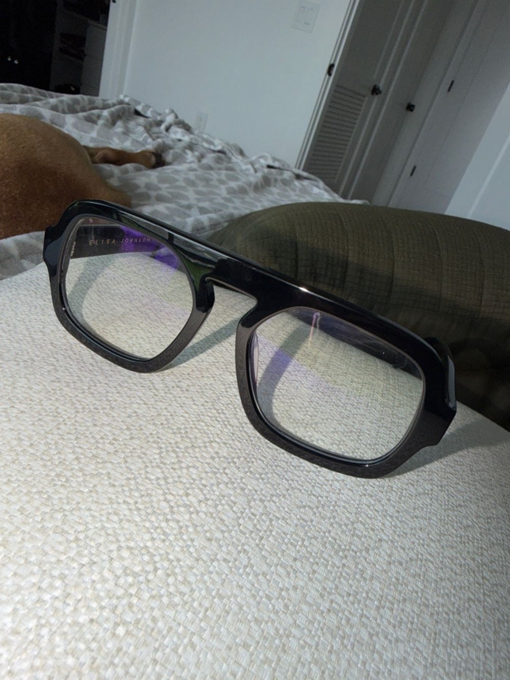 Elisa Johnson Black Rectangular Glasses